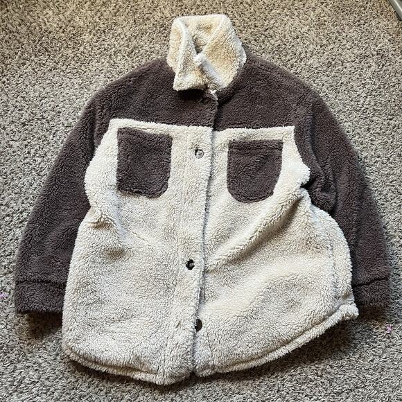 O’Neill Women’s Heath Plaid High Pile Fleece Shirt Jacket Size S Button Up Y2k - Picture 1 of 8